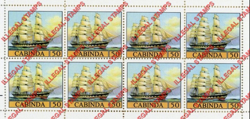 Cabinda 2010 Sailing Ships Full Rigged Counterfeit Illegal Stamp Souvenir Sheet of 8 Cabinda 2010 Sailing Ships Full Rigged Counterfeit Illegal Stamp Souvenir Sheet of 8