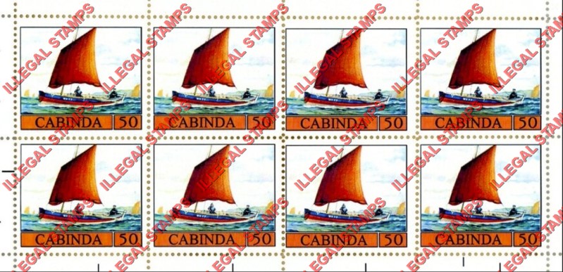 Cabinda 2010 Sailing Ships Coble Counterfeit Illegal Stamp Souvenir Sheet of 8 Cabinda 2010 Sailing Ships Coble Counterfeit Illegal Stamp Souvenir Sheet of 8