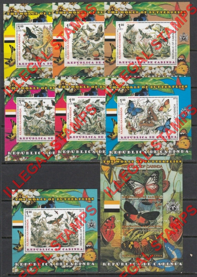 Cabinda 2011 Butterflies Illegal stamps Cabinda 2011 Butterflies Illegal stamps