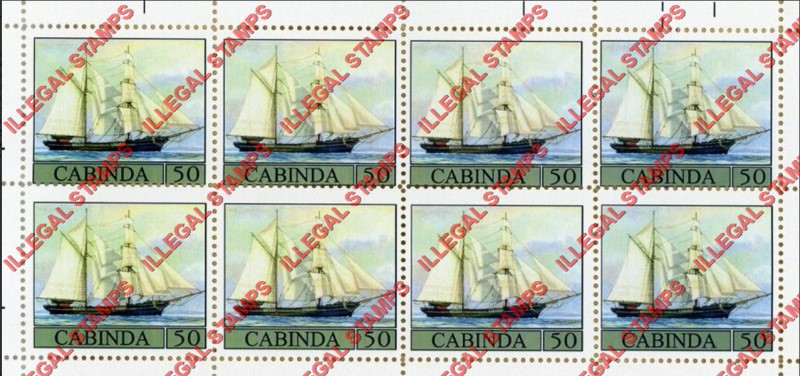 Cabinda 2011 Sailing Ships Brigantine Counterfeit Illegal Stamp Souvenir Sheet of 8 Cabinda 2011 Sailing Ships Brigantine Counterfeit Illegal Stamp Souvenir Sheet of 8