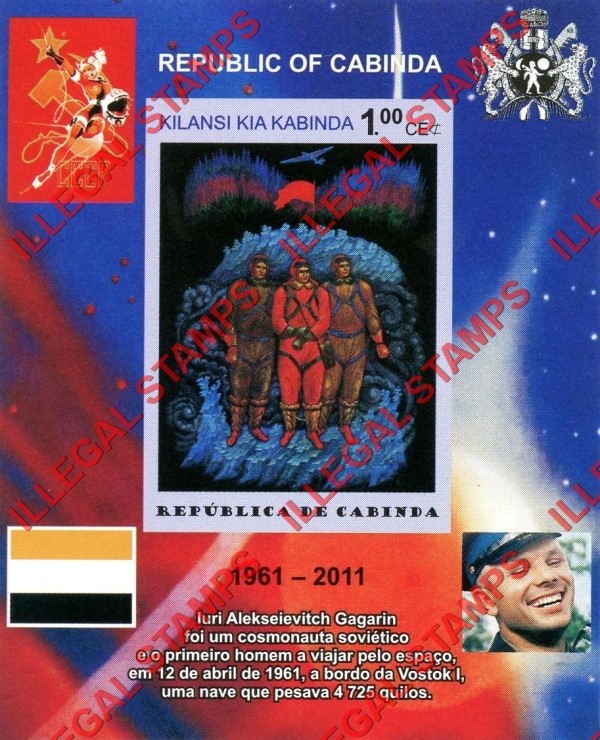 Cabinda 2011 Space Yuri Gagarin Paintings Counterfeit Illegal Stamp Souvenir Sheet of 1 (Sheet 12) Cabinda 2011 Space Yuri Gagarin Paintings Counterfeit Illegal Stamp Souvenir Sheet of 1 (Sheet 12)