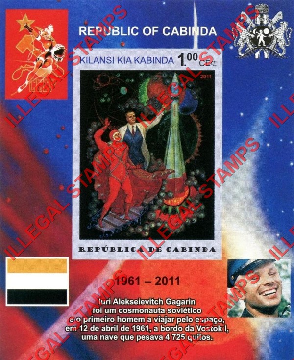 Cabinda 2011 Space Yuri Gagarin Paintings Counterfeit Illegal Stamp Souvenir Sheet of 1 (Sheet 2) Cabinda 2011 Space Yuri Gagarin Paintings Counterfeit Illegal Stamp Souvenir Sheet of 1 (Sheet 2)