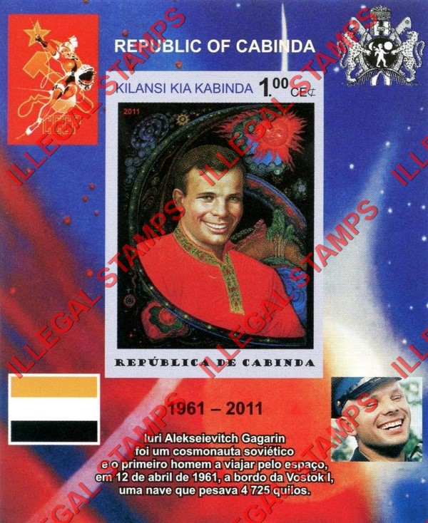 Cabinda 2011 Space Yuri Gagarin Paintings Counterfeit Illegal Stamp Souvenir Sheet of 1 (Sheet 3) Cabinda 2011 Space Yuri Gagarin Paintings Counterfeit Illegal Stamp Souvenir Sheet of 1 (Sheet 3)