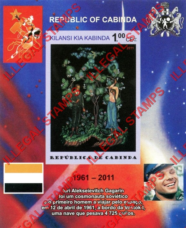 Cabinda 2011 Space Yuri Gagarin Paintings Counterfeit Illegal Stamp Souvenir Sheet of 1 (Sheet 5) Cabinda 2011 Space Yuri Gagarin Paintings Counterfeit Illegal Stamp Souvenir Sheet of 1 (Sheet 5)