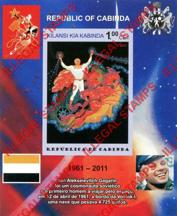 Cabinda 2011 Space Yuri Gagarin Paintings Counterfeit Illegal Stamp Souvenir Sheet of 1 (Sheet 6) Cabinda 2011 Space Yuri Gagarin Paintings Counterfeit Illegal Stamp Souvenir Sheet of 1 (Sheet 6)