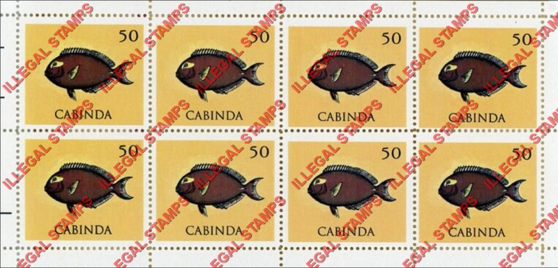 Cabinda 2011 Tropical Fish Teuthis Nigrofuscus Counterfeit Illegal Stamp Souvenir Sheet of 8 Cabinda 2011 Tropical Fish Teuthis Nigrofuscus Counterfeit Illegal Stamp Souvenir Sheet of 8