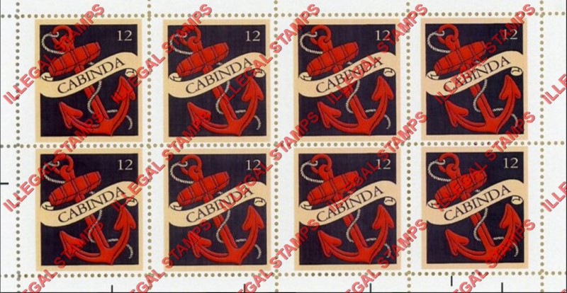 Cabinda 2012 Anchor Counterfeit Illegal Stamp Souvenir Sheet of 8 Cabinda 2012 Anchor Counterfeit Illegal Stamp Souvenir Sheet of 8