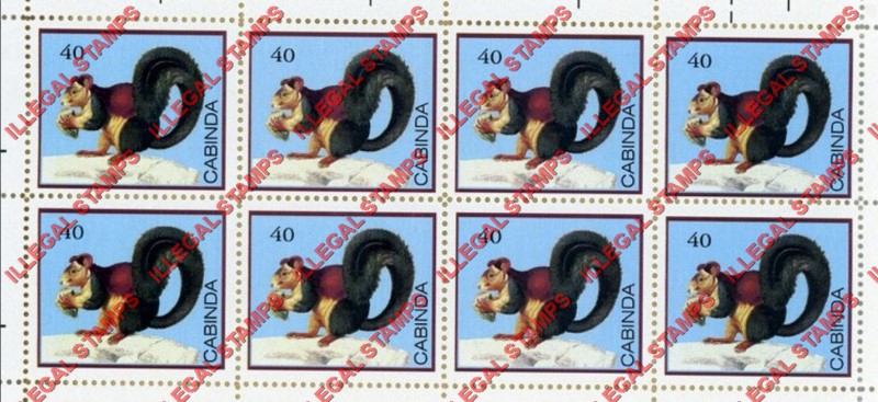 Cabinda 2012 Animals Squirrel Counterfeit Illegal Stamp Souvenir Sheet of 8 Cabinda 2012 Animals Squirrel Counterfeit Illegal Stamp Souvenir Sheet of 8