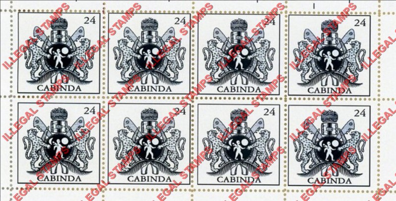 Cabinda 2012 Coat of Arms Shield Counterfeit Illegal Stamp Souvenir Sheet of 8 Cabinda 2012 Coat of Arms Shield Counterfeit Illegal Stamp Souvenir Sheet of 8