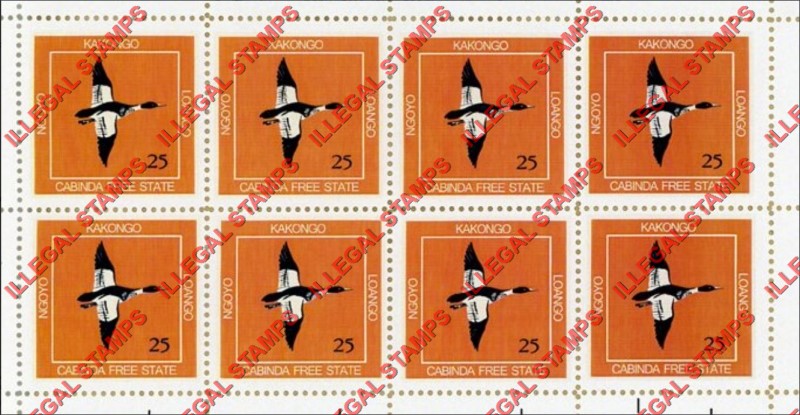 Cabinda 2012 Duck in Flight Counterfeit Illegal Stamp Souvenir Sheet of 8 Cabinda 2012 Duck in Flight Counterfeit Illegal Stamp Souvenir Sheet of 8