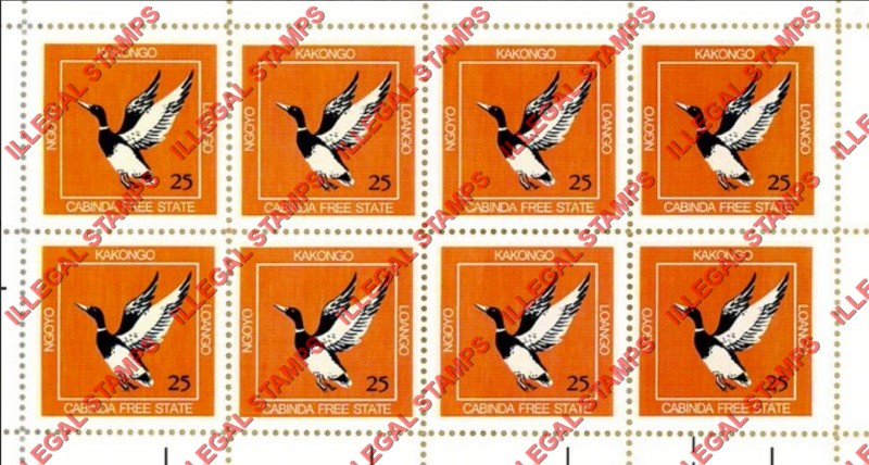 Cabinda 2012 Duck Counterfeit Illegal Stamp Souvenir Sheet of 8 Cabinda 2012 Duck Counterfeit Illegal Stamp Souvenir Sheet of 8