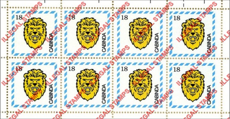 Cabinda 2012 Lion Head Counterfeit Illegal Stamp Souvenir Sheet of 8 Cabinda 2012 Lion Head Counterfeit Illegal Stamp Souvenir Sheet of 8