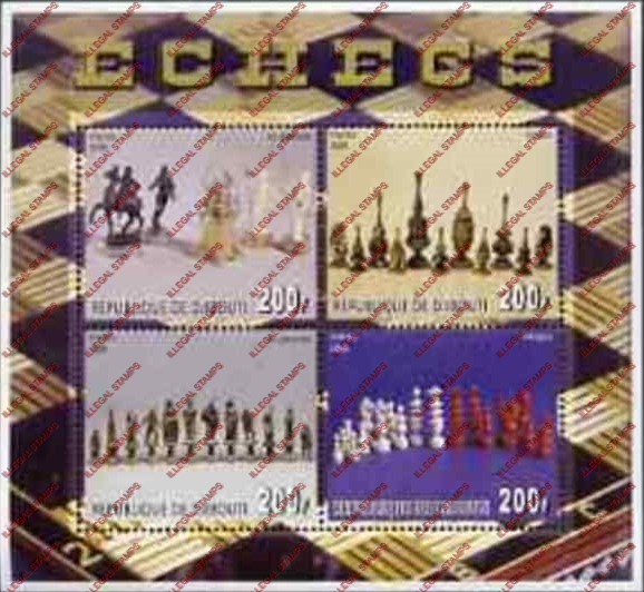Djibouti 2006 Chess Illegal Stamp Souvenir Sheet of 4 Djibouti 2006 Chess Illegal Stamp Souvenir Sheet of 4