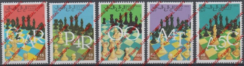 Sahara Occ. RASD 1993 Chess Counterfeit Illegal Stamp Set of 5 Sahara Occ. RASD 1993 Chess Counterfeit Illegal Stamp Set of 5