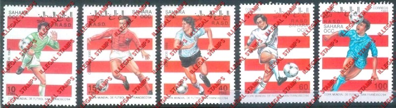 Sahara Occ. RASD 1993 World Cup Soccer in San Francisco in 1994 Counterfeit Illegal Stamp Set of 5 Sahara Occ. RASD 1993 World Cup Soccer in San Francisco in 1994 Counterfeit Illegal Stamp Set of 5