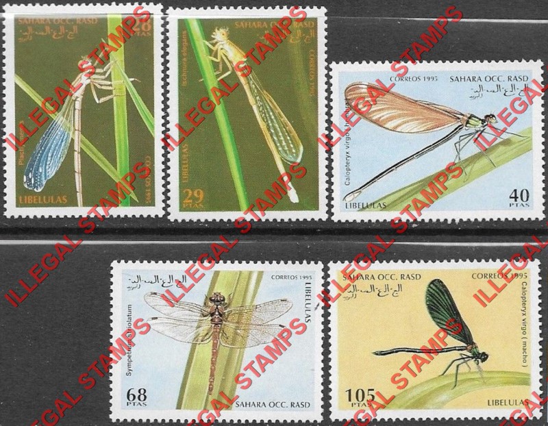 Sahara Occ. RASD 1995 Insects Counterfeit Illegal Stamp Set of 5 Sahara Occ. RASD 1995 Insects Counterfeit Illegal Stamp Set of 5