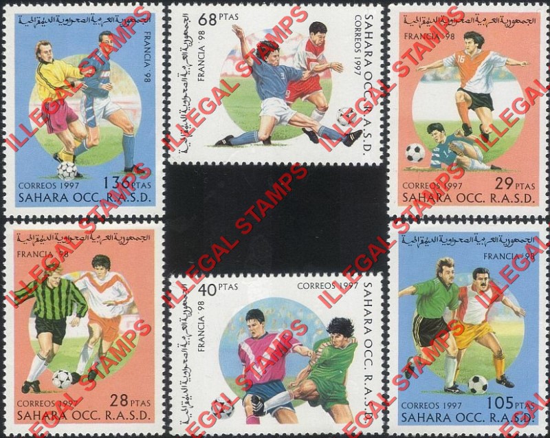 Sahara Occ. RASD 1997 Football Soccer Francia 1998 Counterfeit Illegal Stamp Set of 6 Sahara Occ. RASD 1997 Football Soccer Francia 1998 Counterfeit Illegal Stamp Set of 6