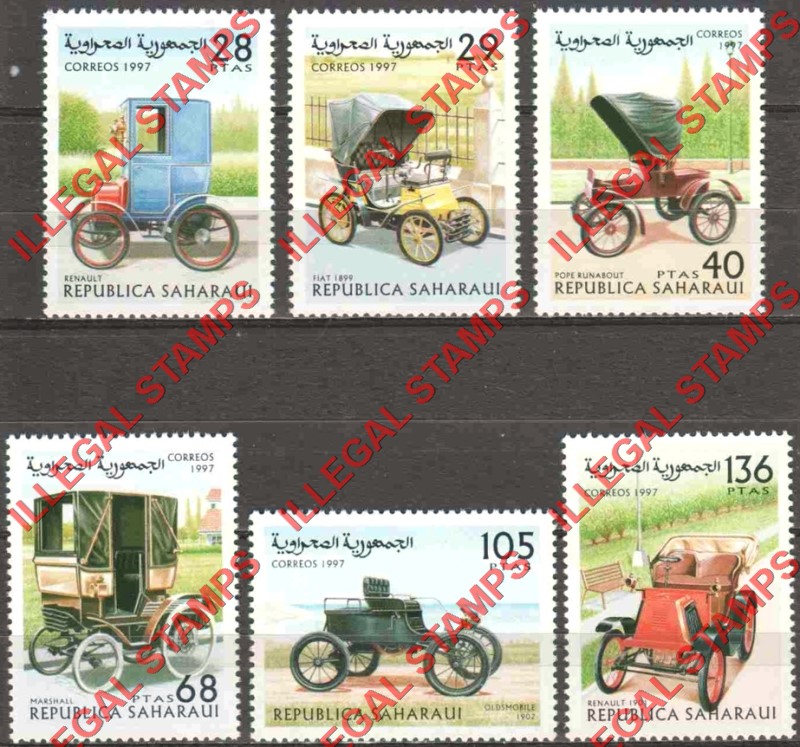 Republica Saharaui 1997 Antique Cars Counterfeit Illegal Stamp Set of 6 Republica Saharaui 1997 Antique Cars Counterfeit Illegal Stamp Set of 6