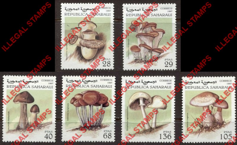 Republica Saharaui 1997 Mushrooms Counterfeit Illegal Stamp Set of 6 Republica Saharaui 1997 Mushrooms Counterfeit Illegal Stamp Set of 6