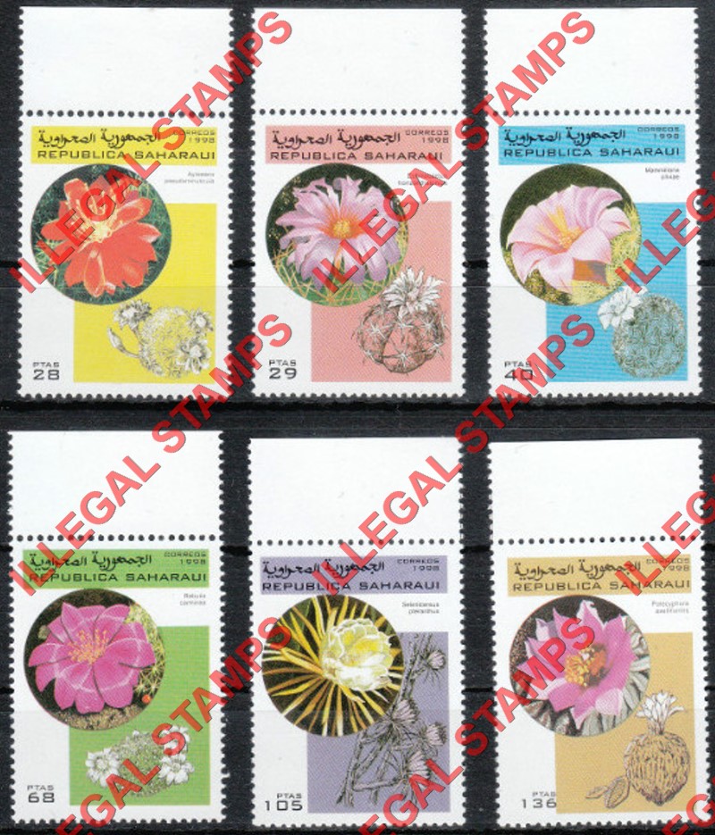 Republica Saharaui 1998 Cactus Cacti Flowers Counterfeit Illegal Stamp Set of 6 Republica Saharaui 1998 Cactus Cacti Flowers Counterfeit Illegal Stamp Set of 6